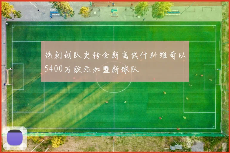热刺创队史转会新高武什科维奇以5400万欧元加盟新球队
